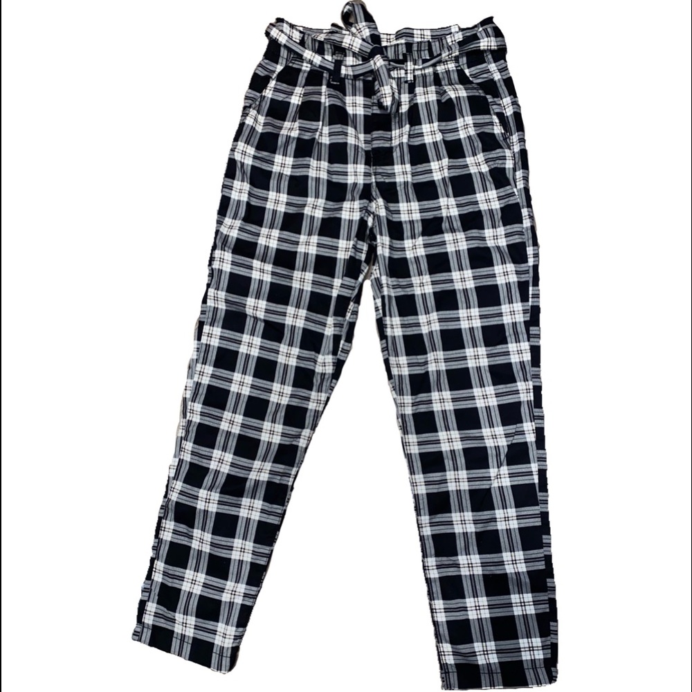 Checkered Paper Bagged Tied Pants
